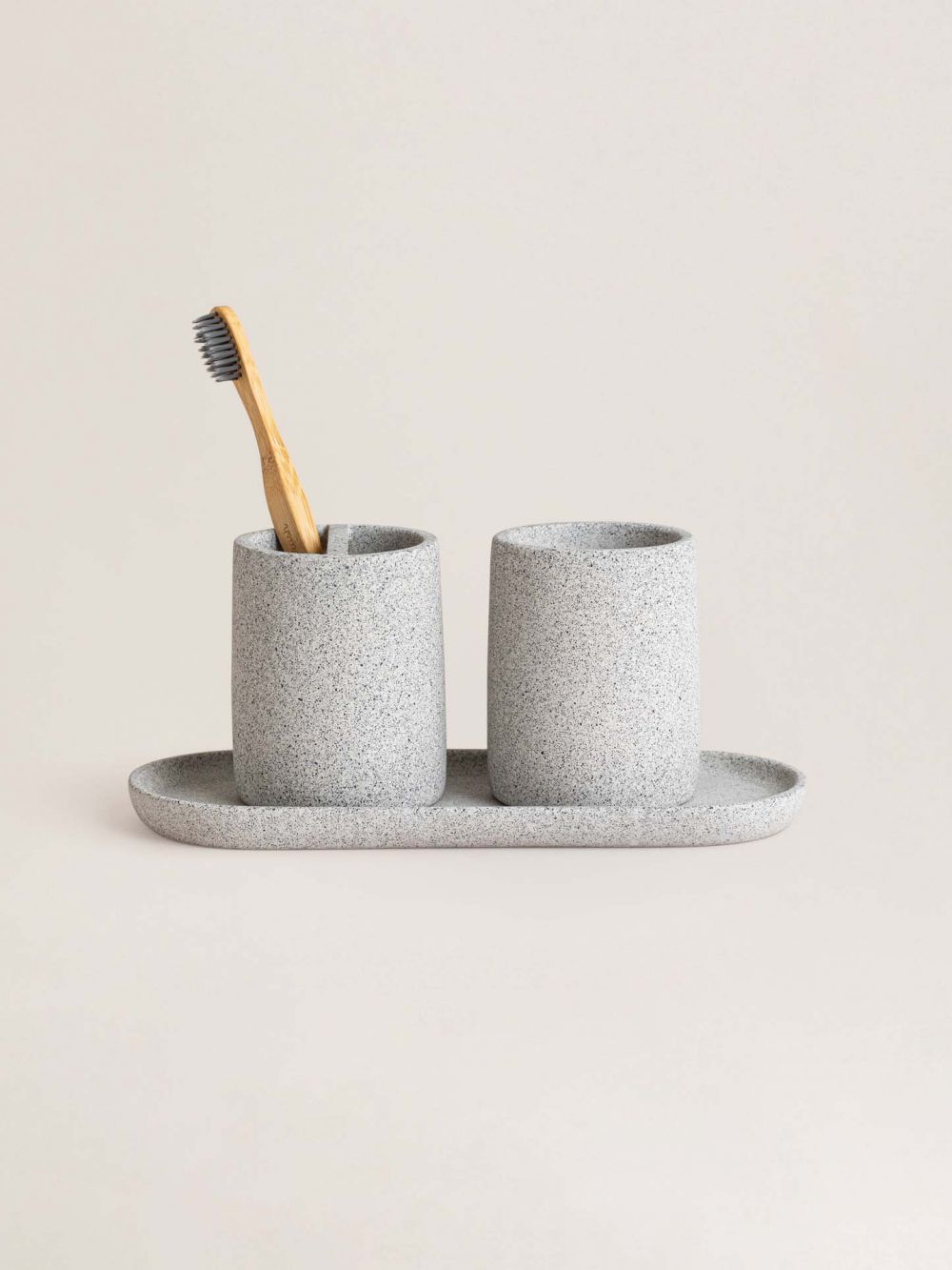 סט כלי אמבט בטון אפור בהיר