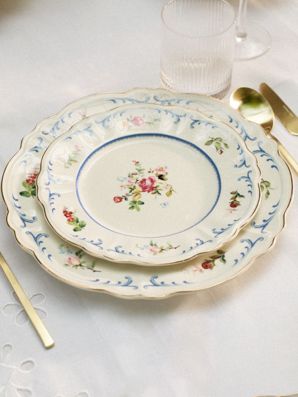 צלחת מנה ראשונה Gold Rose 22.5cm
