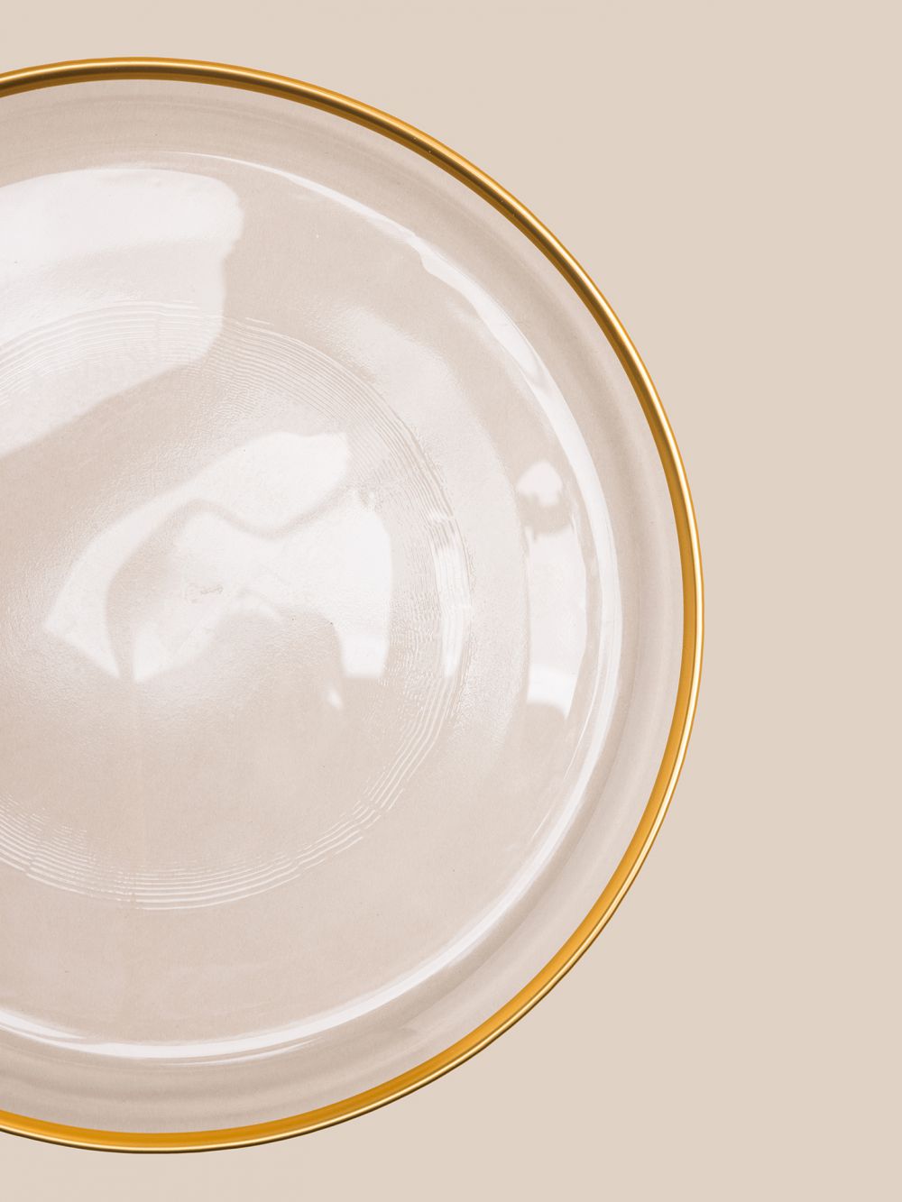 28CM צלחת מנה עיקרית זכוכית עם פס זהב