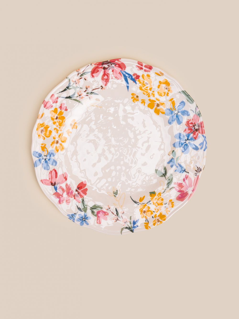 צלחת  מנה עיקרית מלמין פרחונית 28 ס”מ