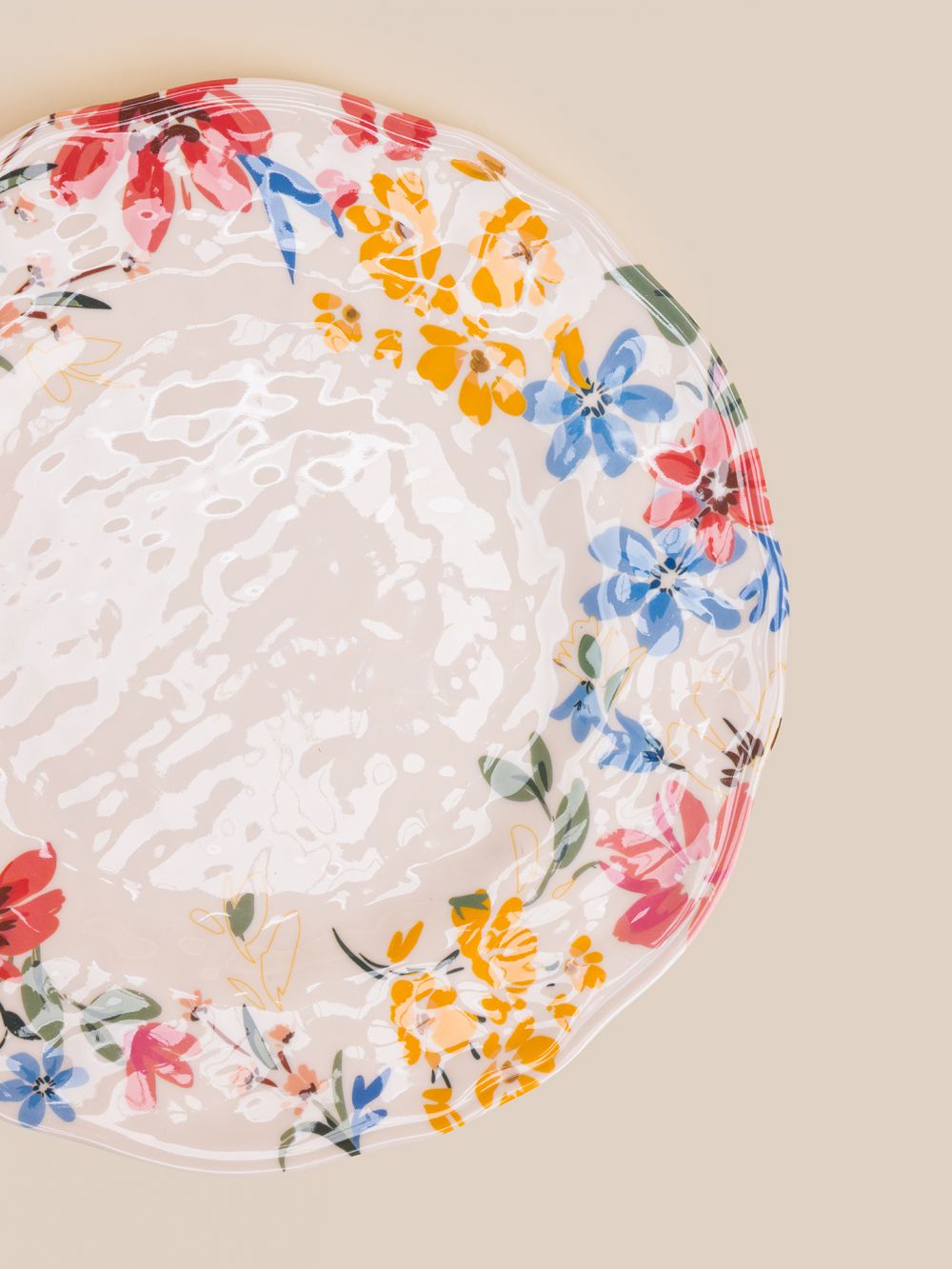 צלחת  מנה עיקרית מלמין פרחונית 28 ס”מ