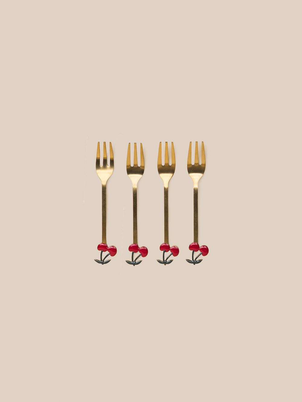 סט 4 מזלגות לעוגה דובדבן