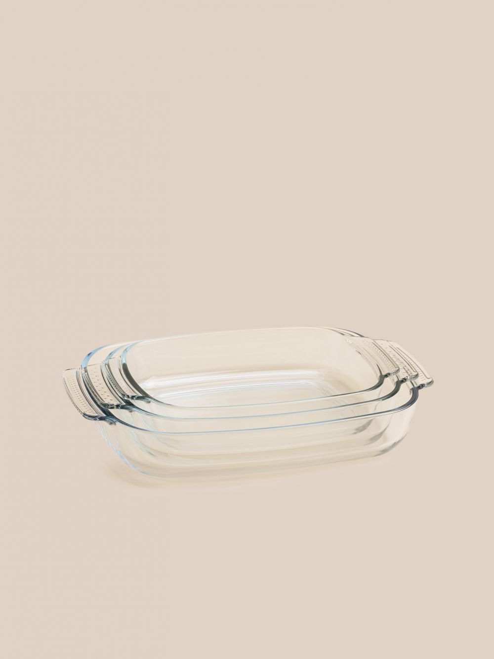 סט 3 תבניות זכוכית מלבניות