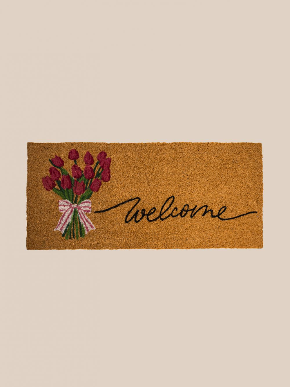 שטיח סף 90X40CM פרחים אדומים