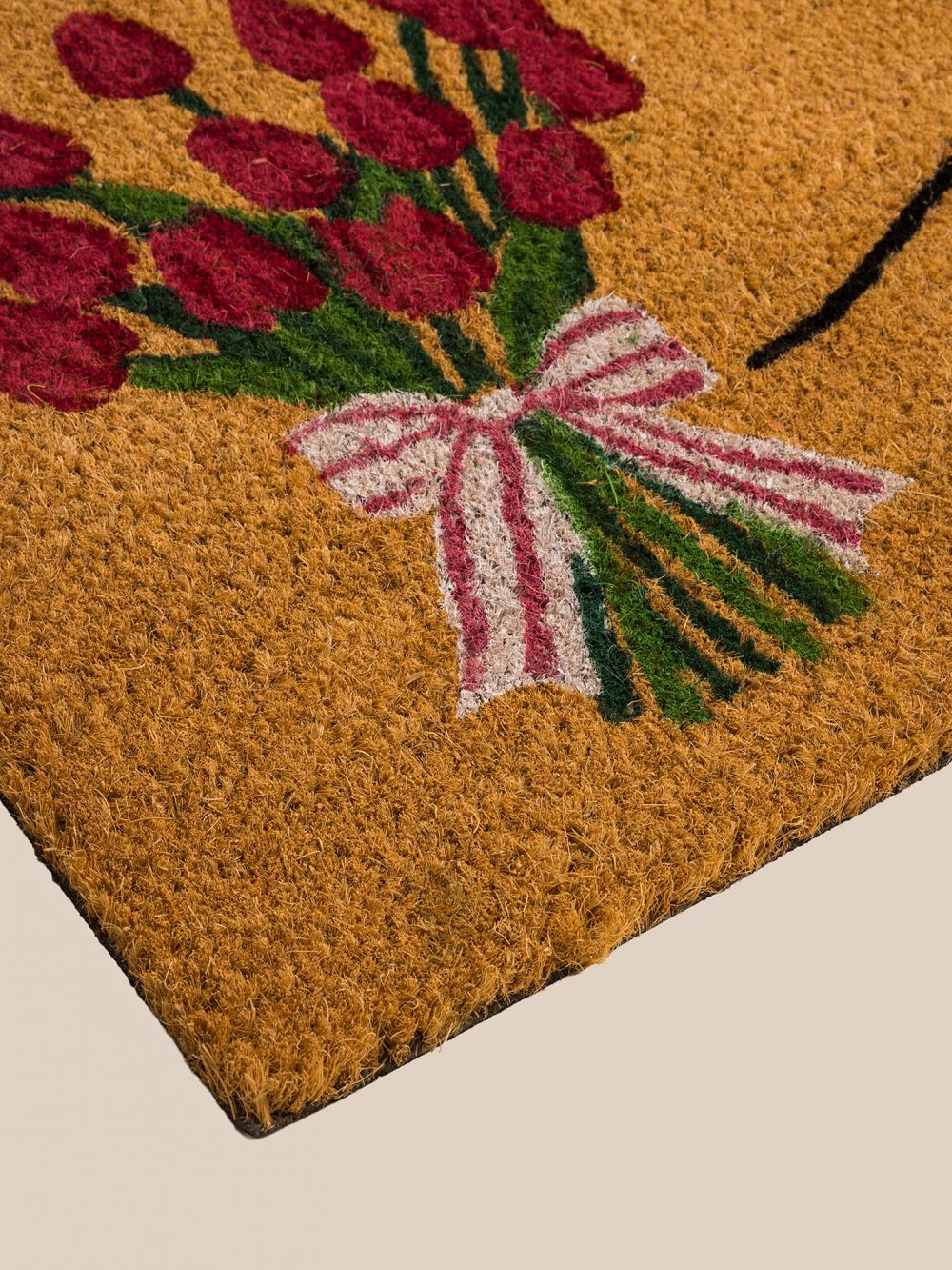 שטיח סף 90X40CM פרחים אדומים