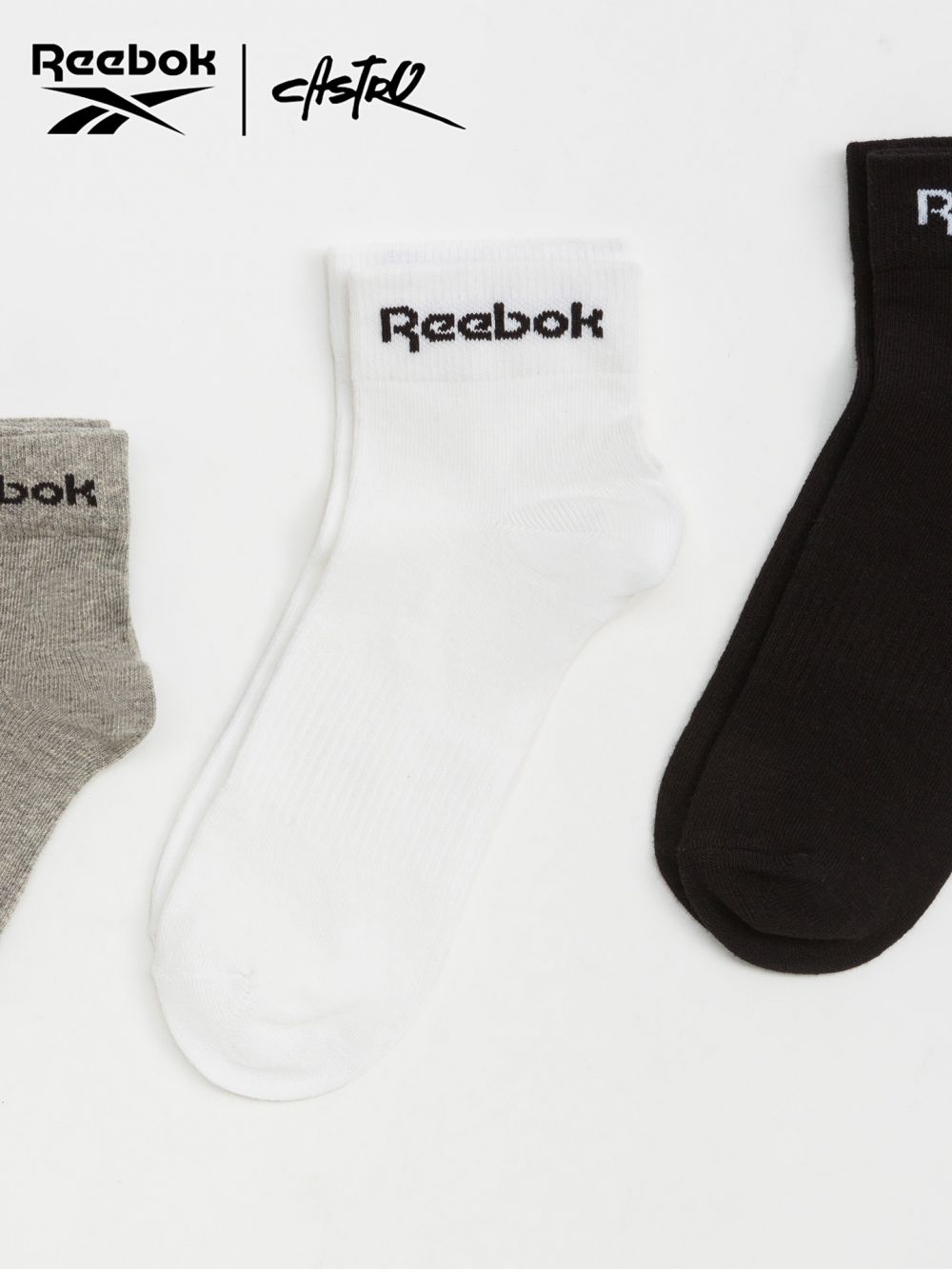 שלישיית גרביים לוגו Reebok