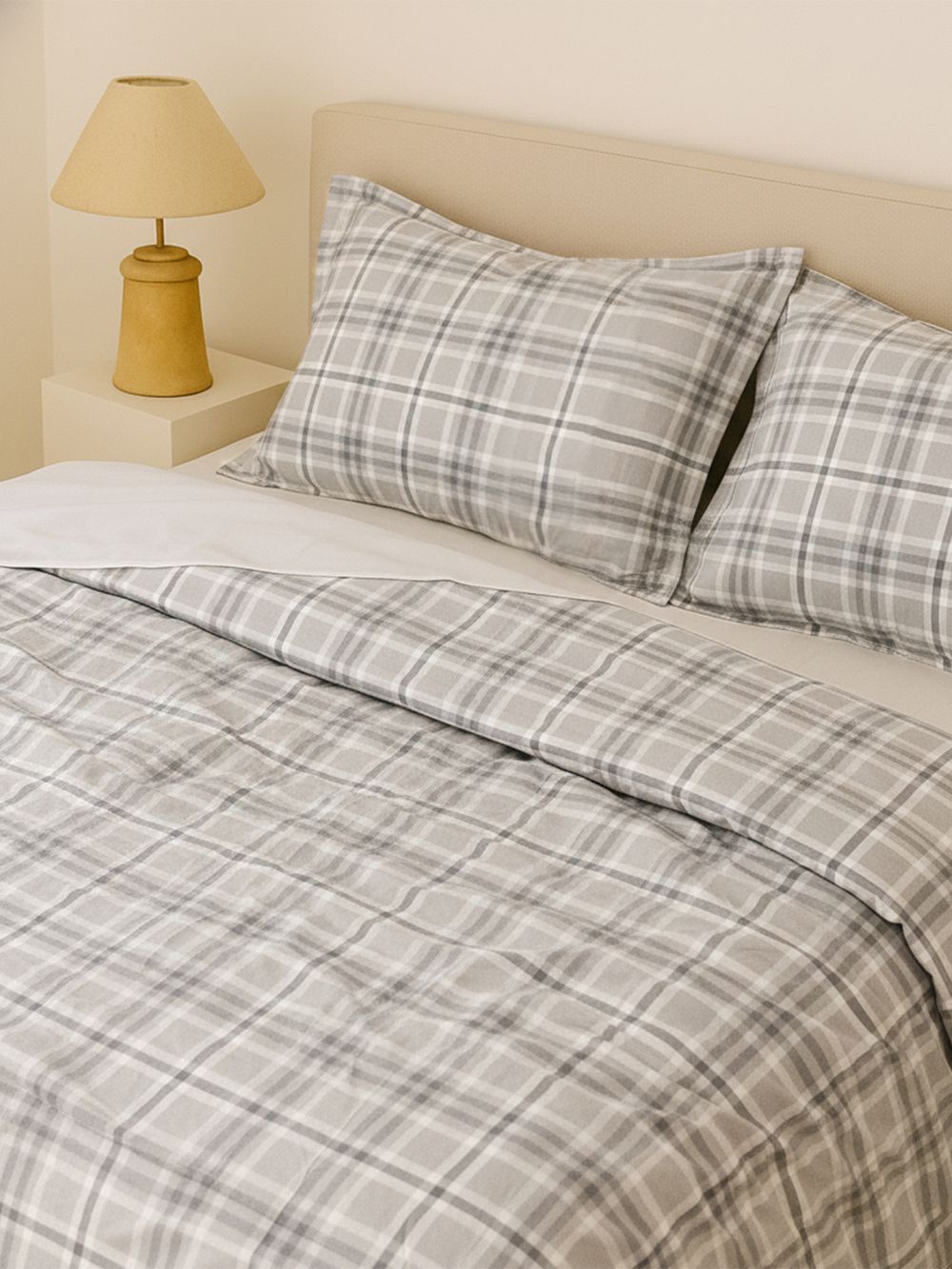 סט מצעים פלנל משבצות