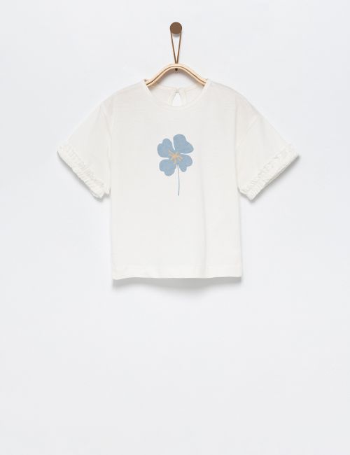 חולצת טי בהדפס פרח