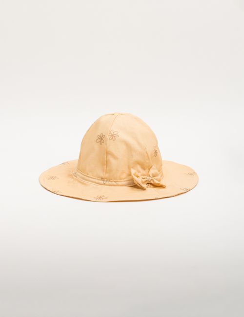 כובע פרחוני עם פפיון