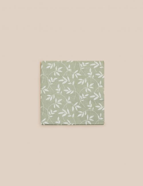 מפיות נייר ירוק פרחוני 16.5X16.5 ס”מ