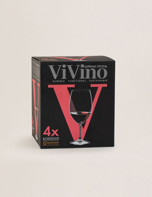סט 4 כוסות יין קריסטל VIVINO בנפח 610 מ”ל