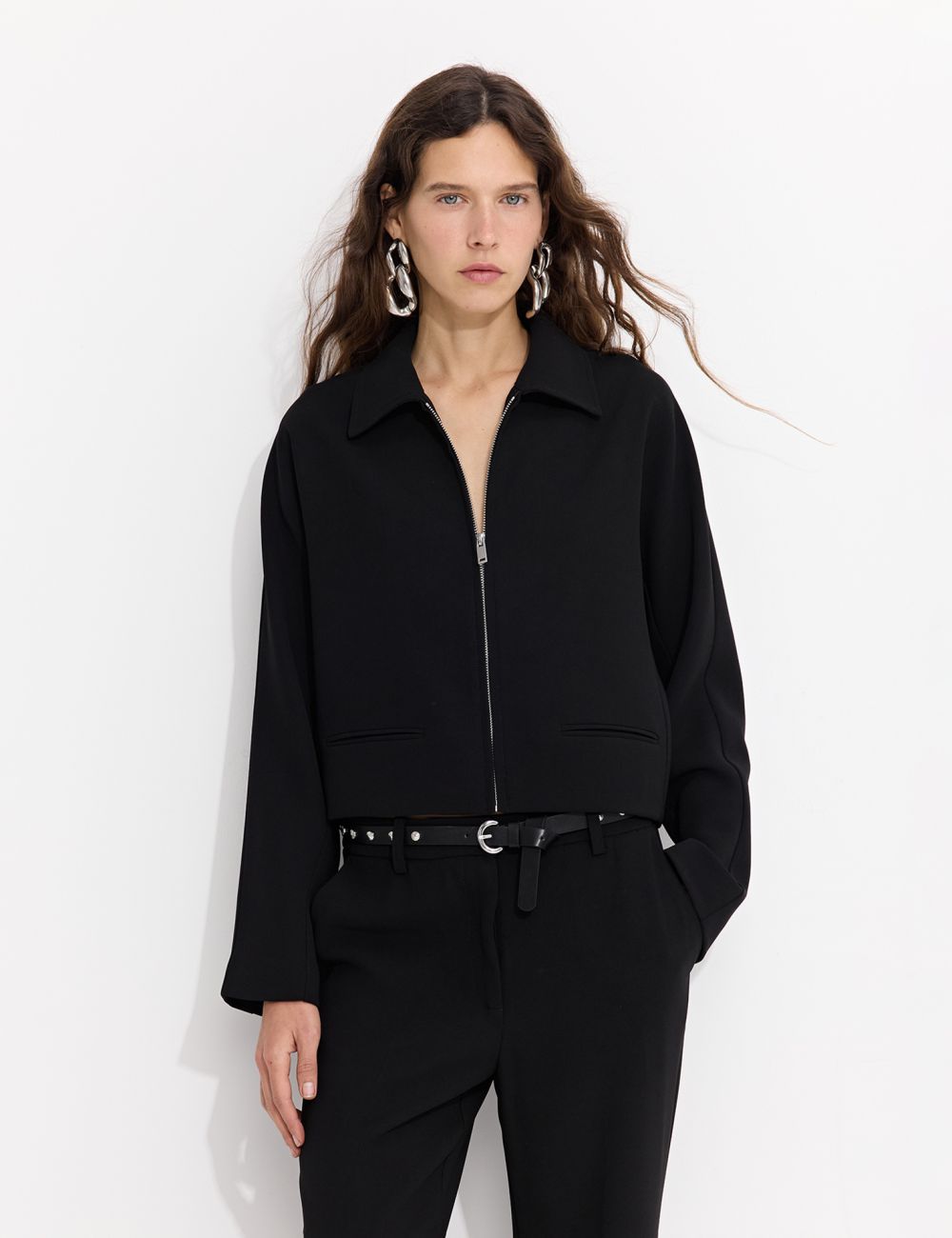 ג׳קט מחוייט עם שרוול קימונו בגזרת Boxy