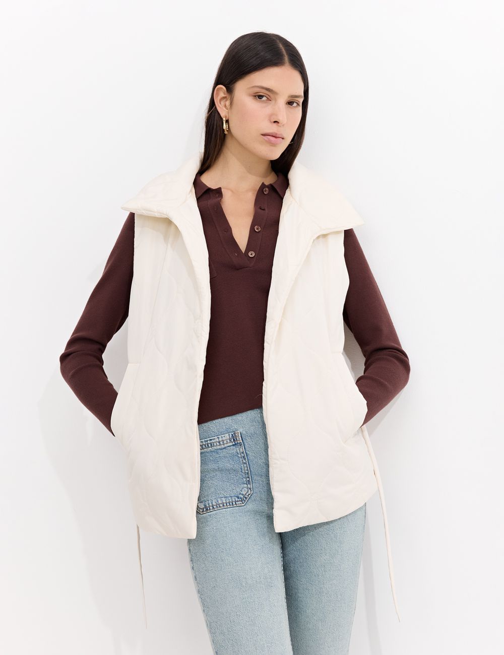 ווסט קווילט עם חגורה