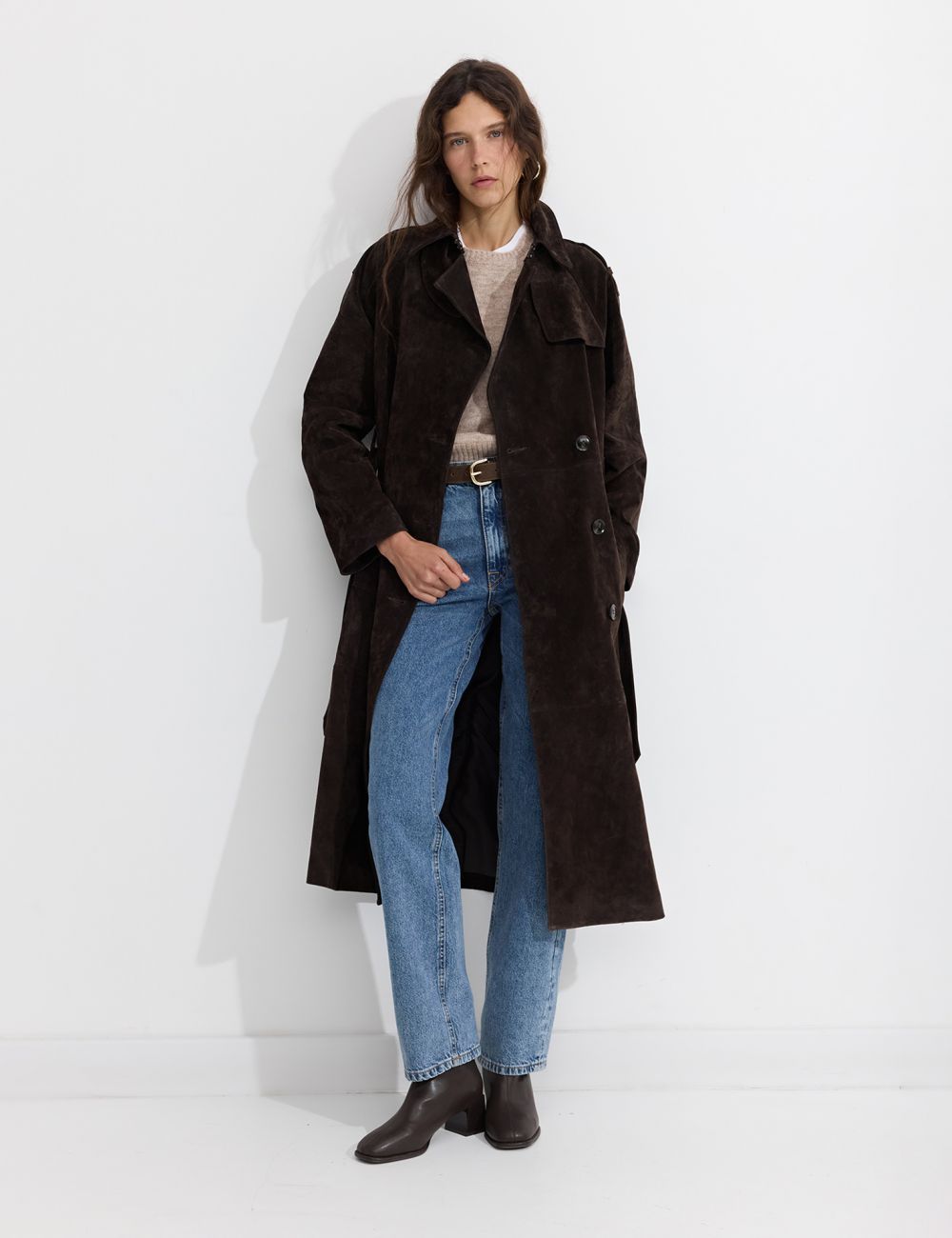 מעיל טראנץ׳ קלאסי מזמש