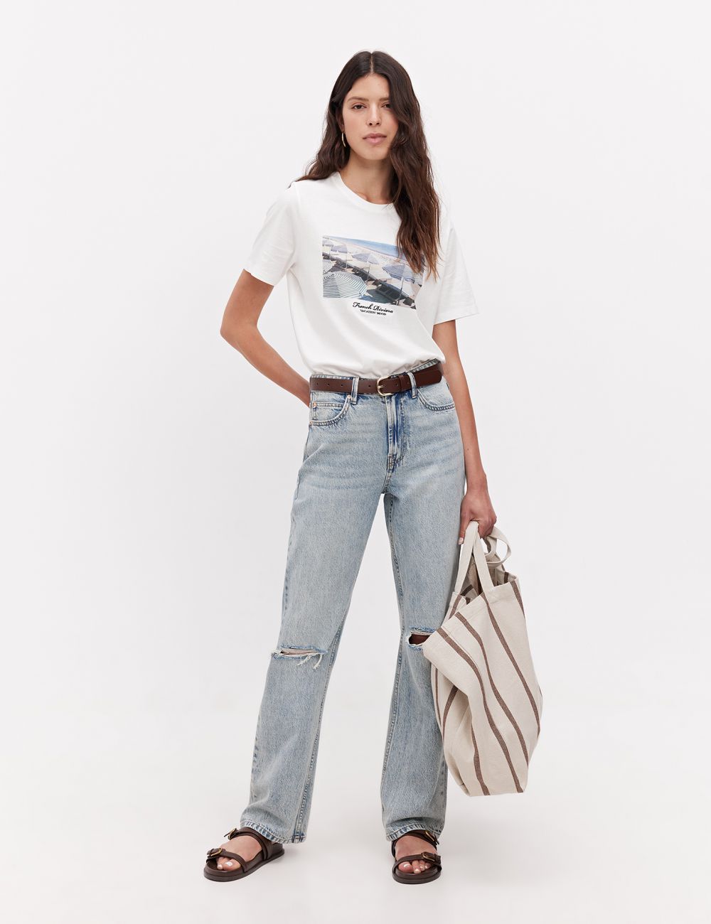 ג’ינס BOOTCUT -HIGH RISE קרעים