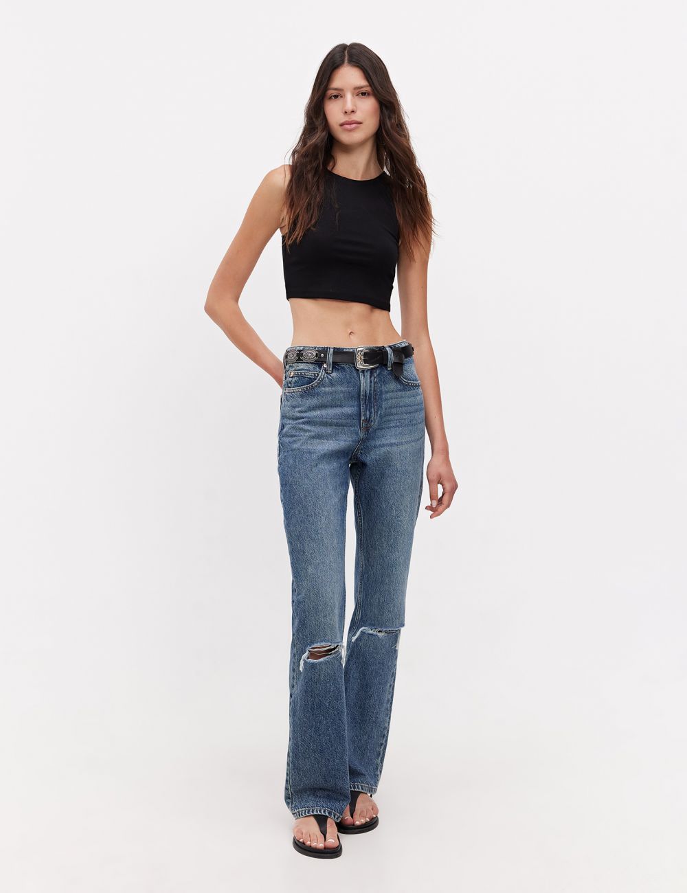 ג’ינס BOOTCUT -HIGH RISE קרעים