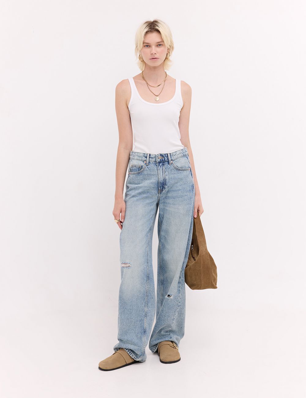 ג׳ינס MID RISE - WIDE LEG