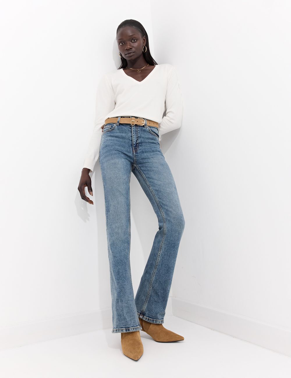 ג׳ינס בגזרה גבוהה FLARE