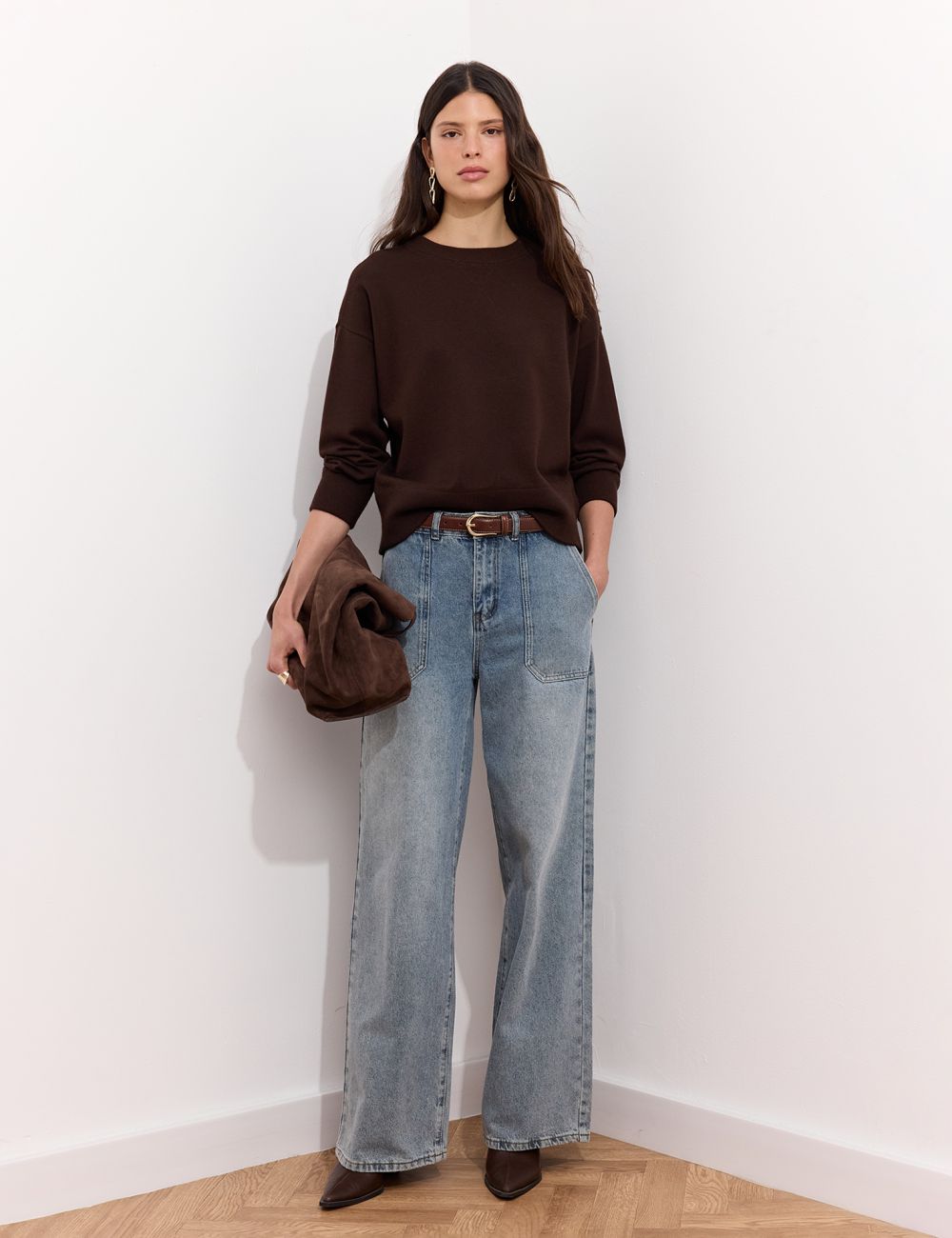 ג׳ינס בגזרה גבוהה WIDE-LEG