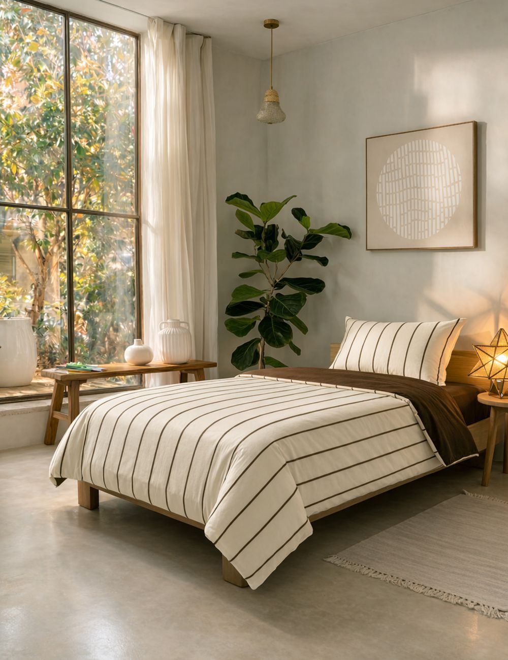 סט מצעים פסים 90x200 ס״מ 180TC