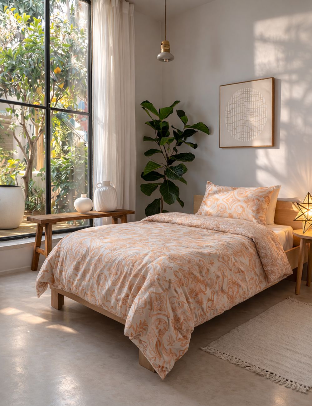 סט מצעים אוריינטל 90x200 ס״מ 220TC