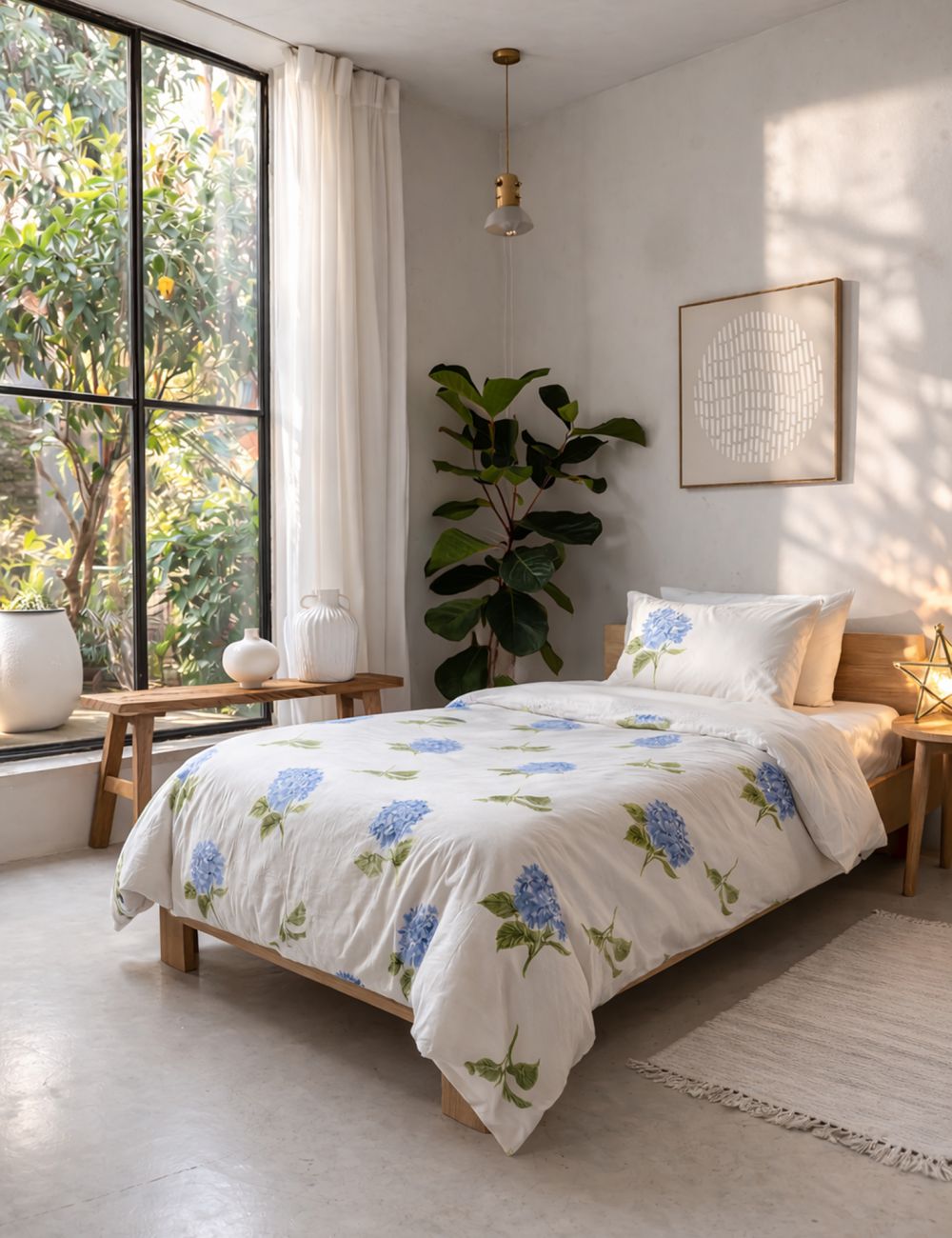 סט מצעים הורטנזיה 120x200 ס״מ 180TC