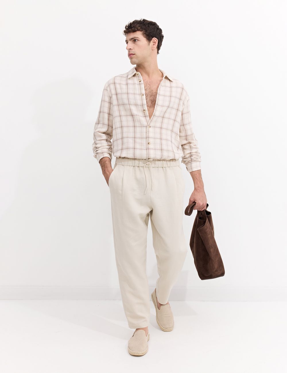 מכנסיים אורכים עם גומי