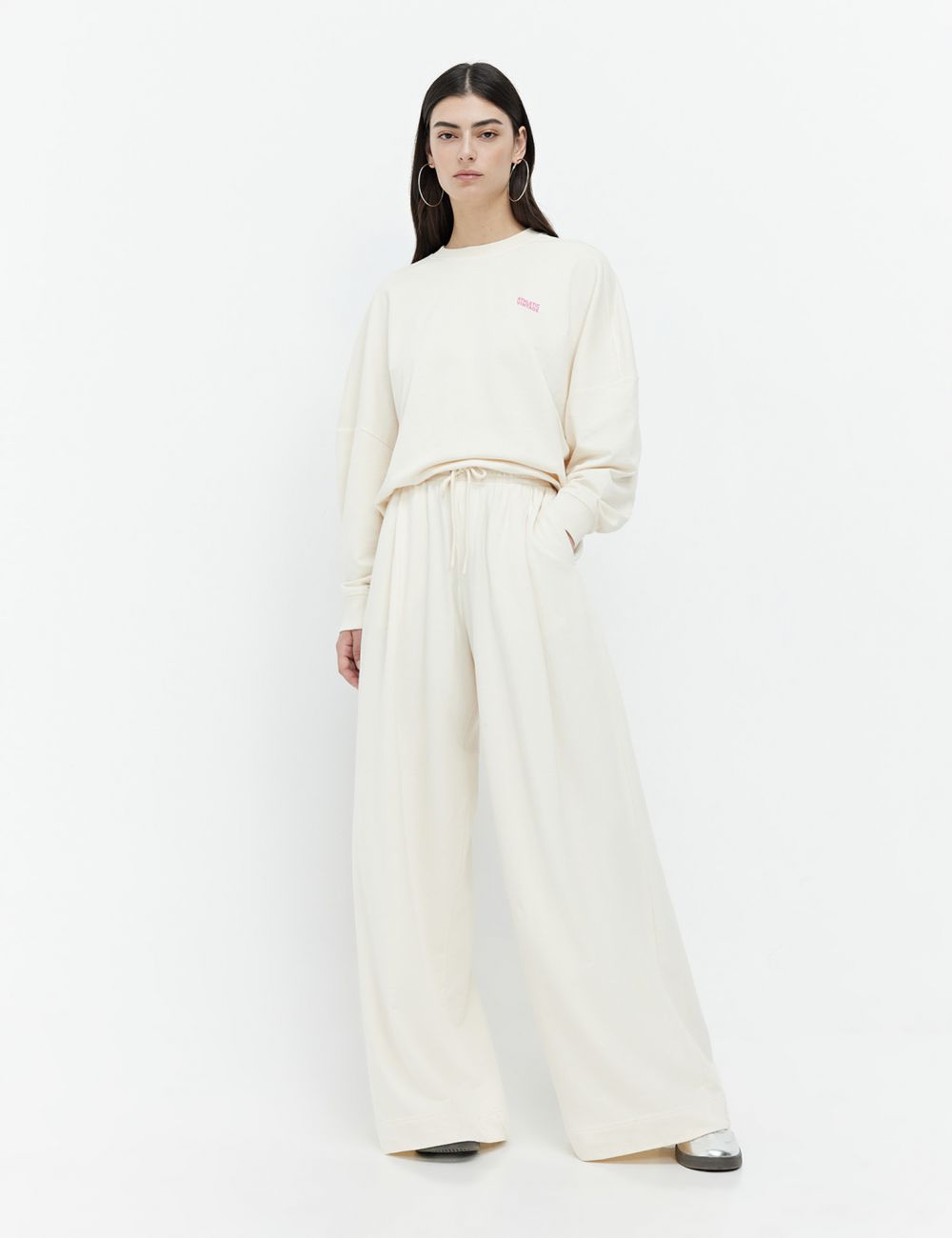 מכנסי פוטר WIDE LEG עם קפלים