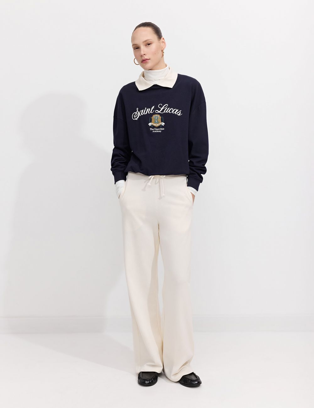 מכנסי פוטר קל WIDE-LEG