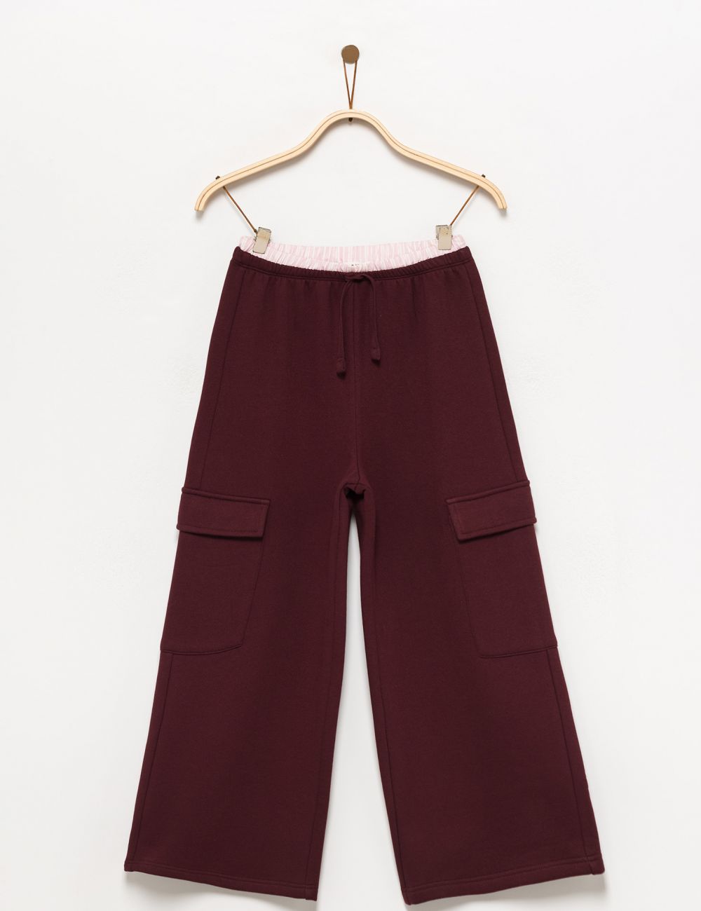 מכנסי פוטר עם חגורת פופלין