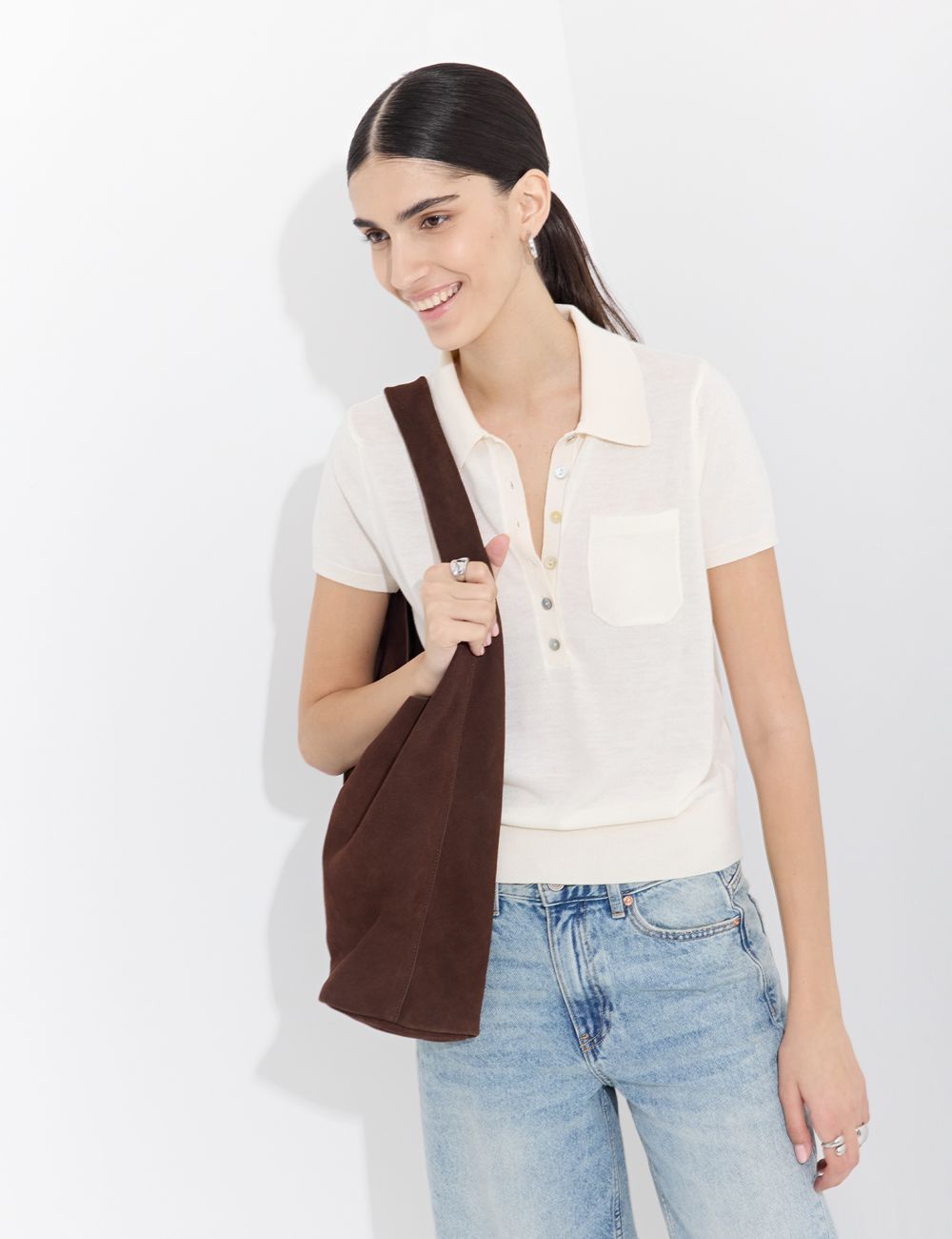 חולצת סריג קצרה