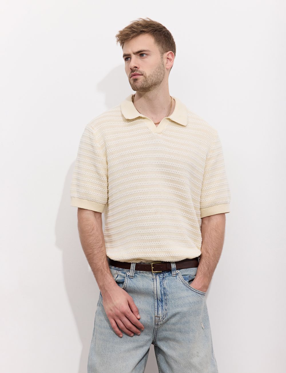 פולו פסים סרוג