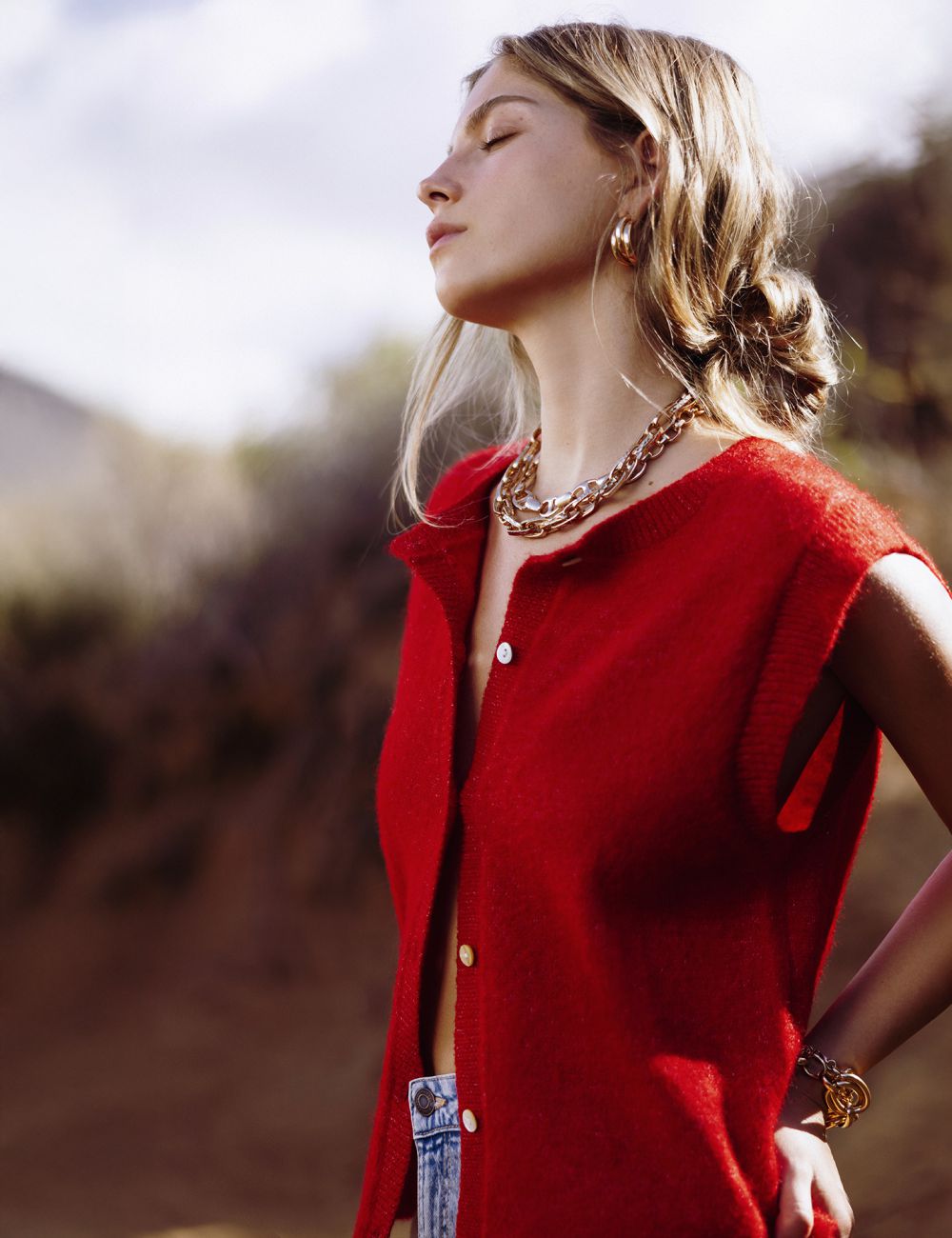 וסט בוקסי סרוג