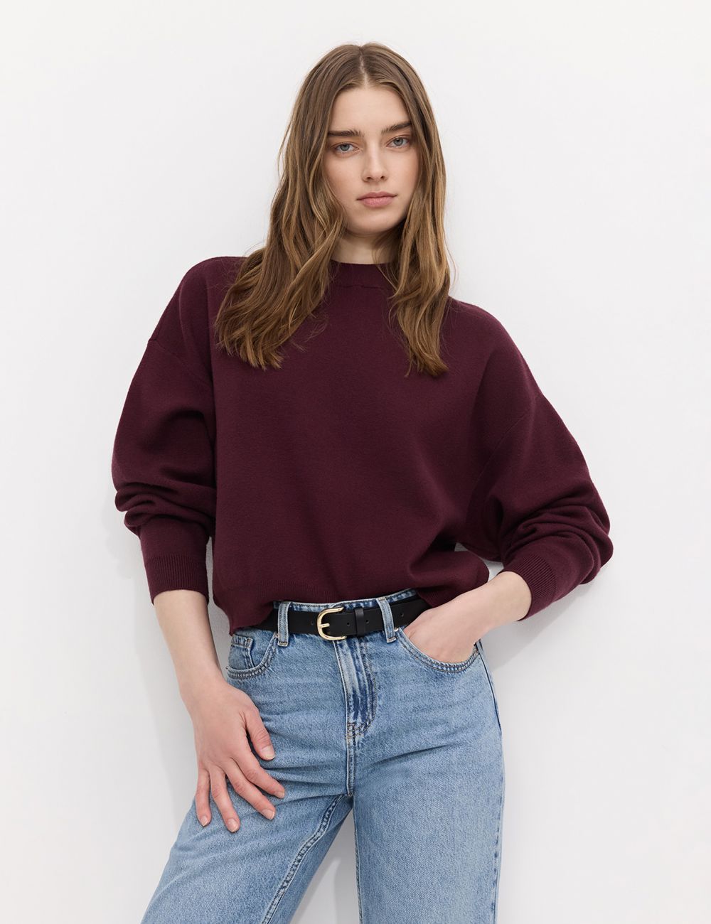 סווטשירט סריג חלק