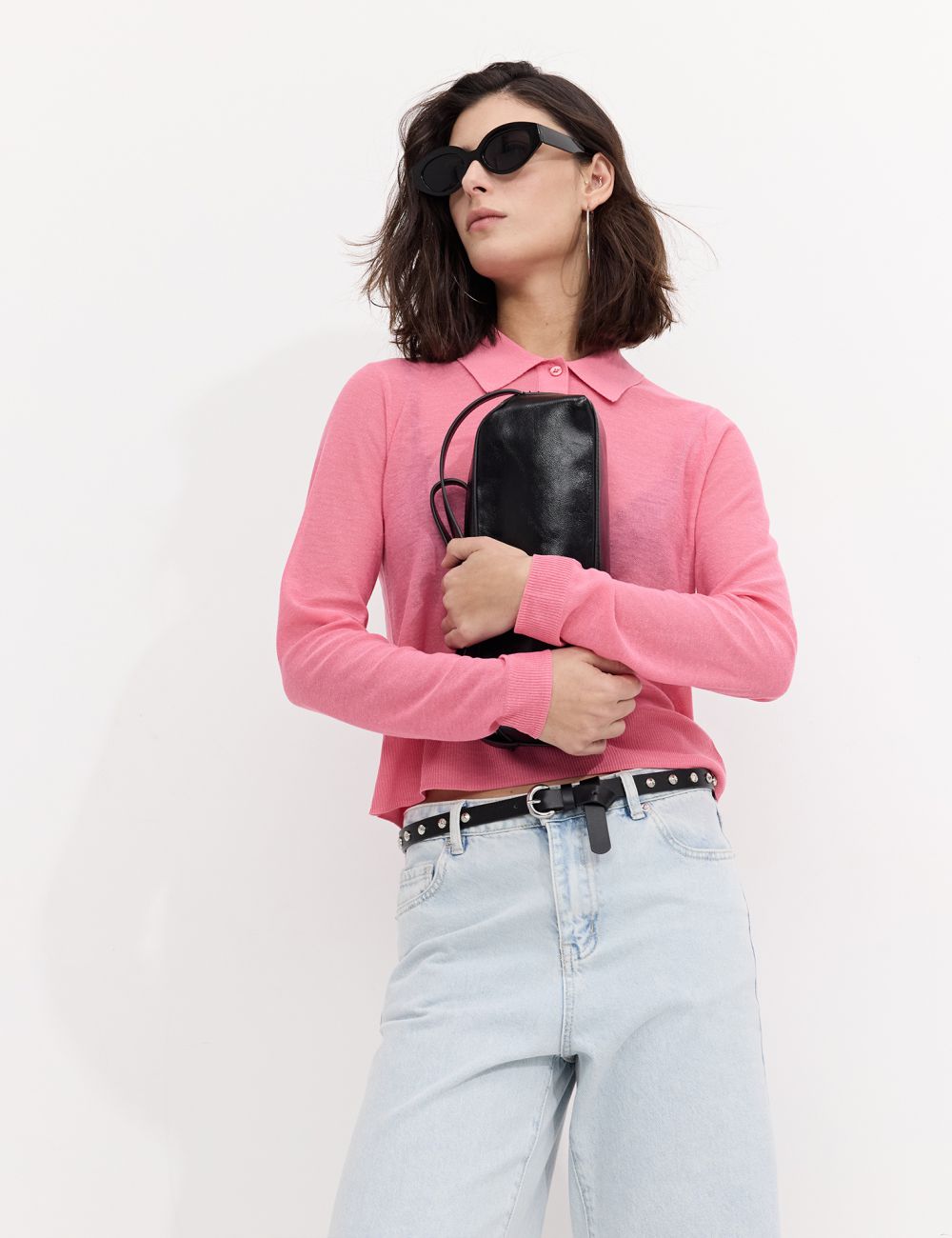 סריג פולו עם כפתורים