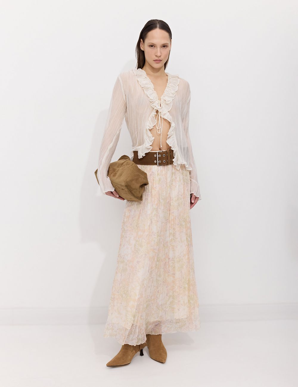 חצאית שיפון פרחונית