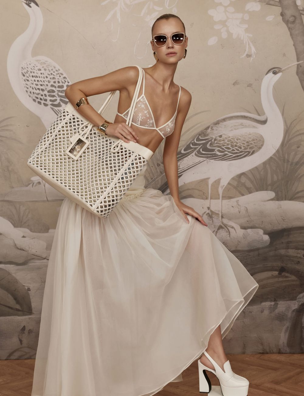 ALON LIVNE - חצאית אורגנזה משי