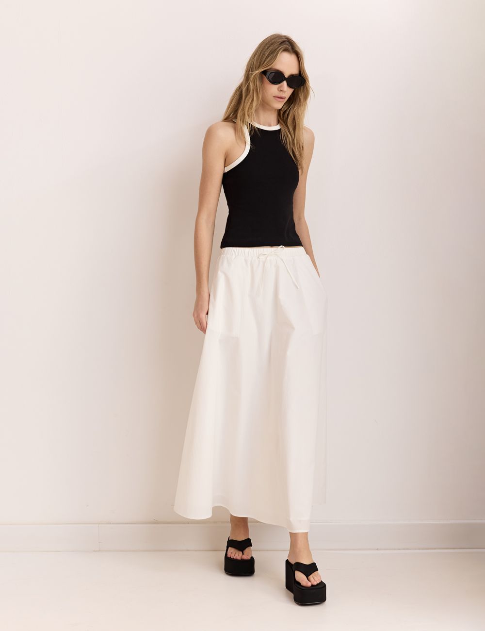 חצאית פופלין מקסי