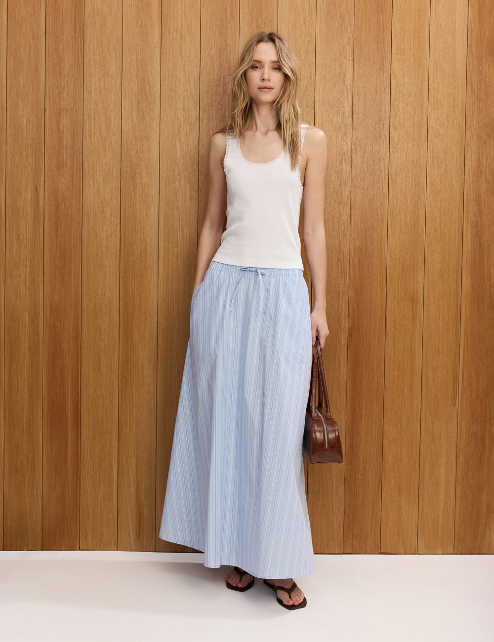 חצאית פופלין מקסי