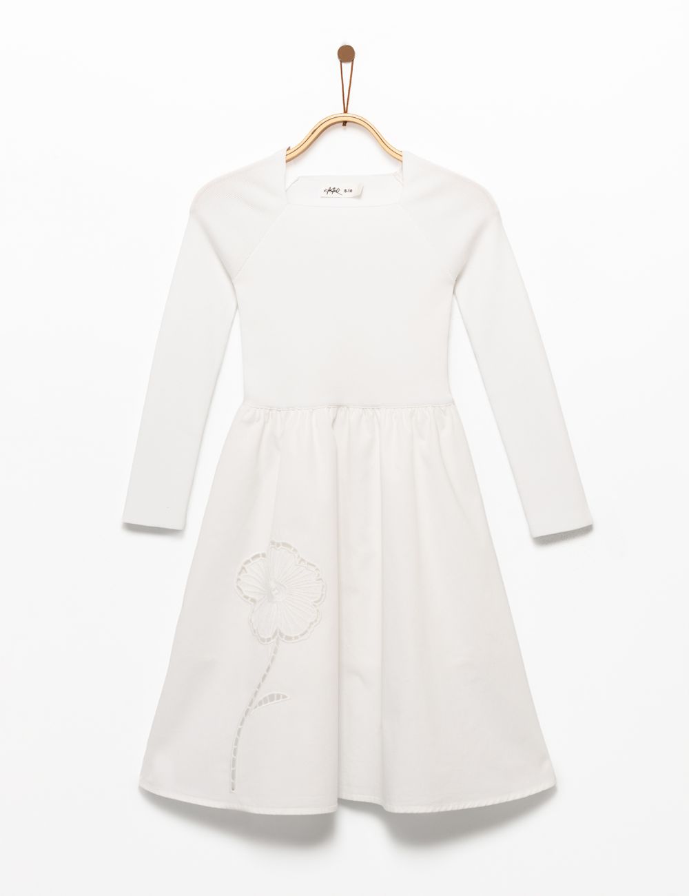 שמלת סריג עם חצאית אריג