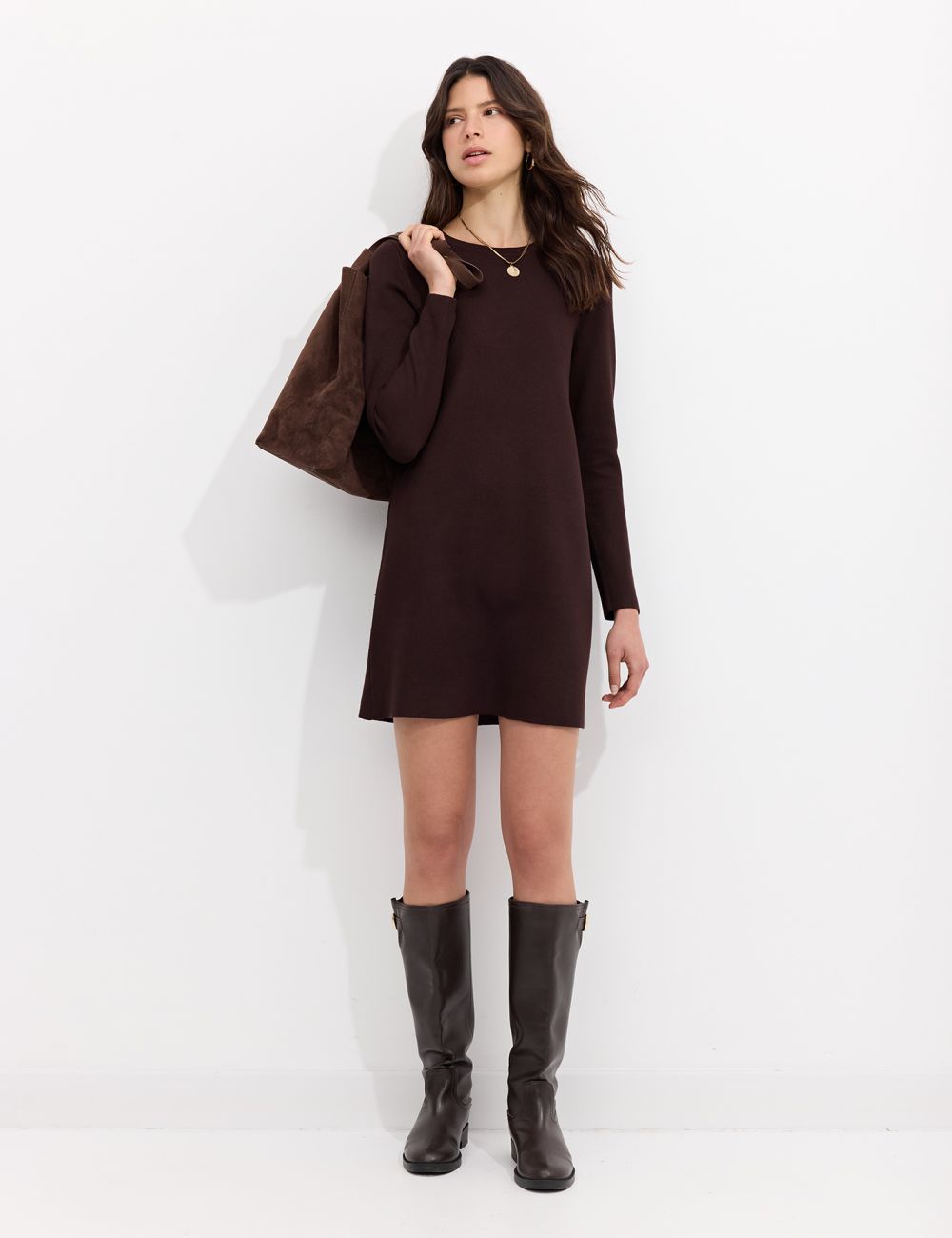 שמלת סריג באורך מיני