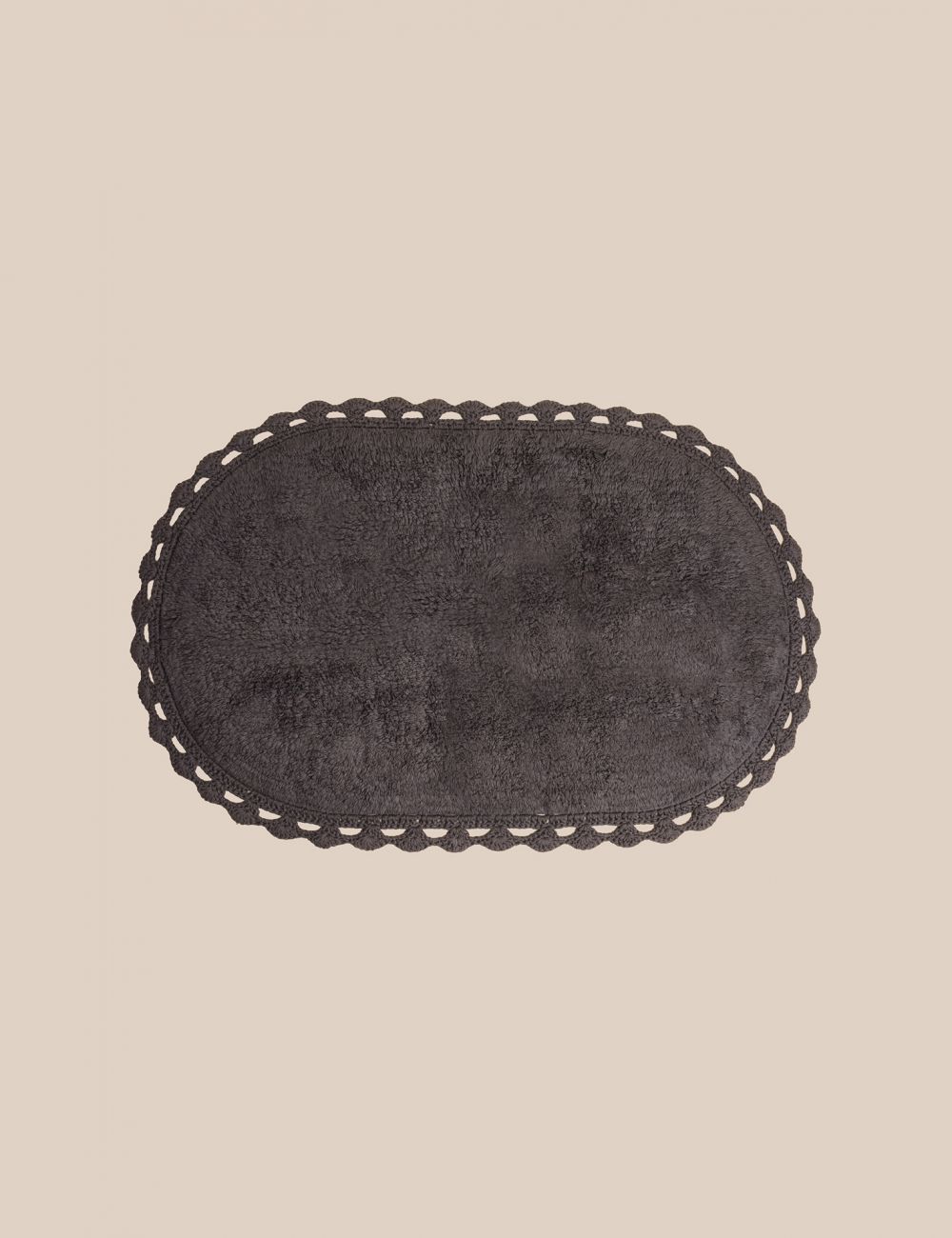 שטיח אמבט אובלי עם מסגרת קרושה