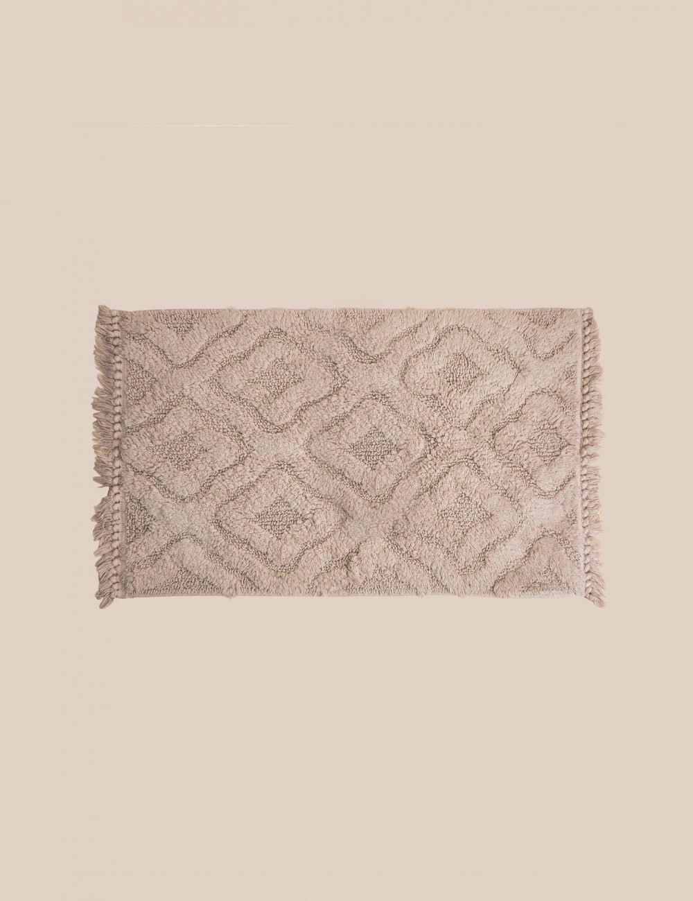 שטיח אמבט כותנה עם דוגמת מעויינים