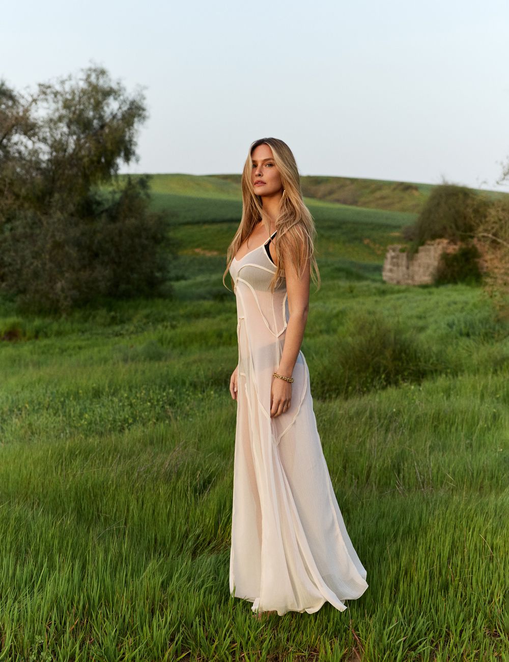 שמלת פנלים משיפון