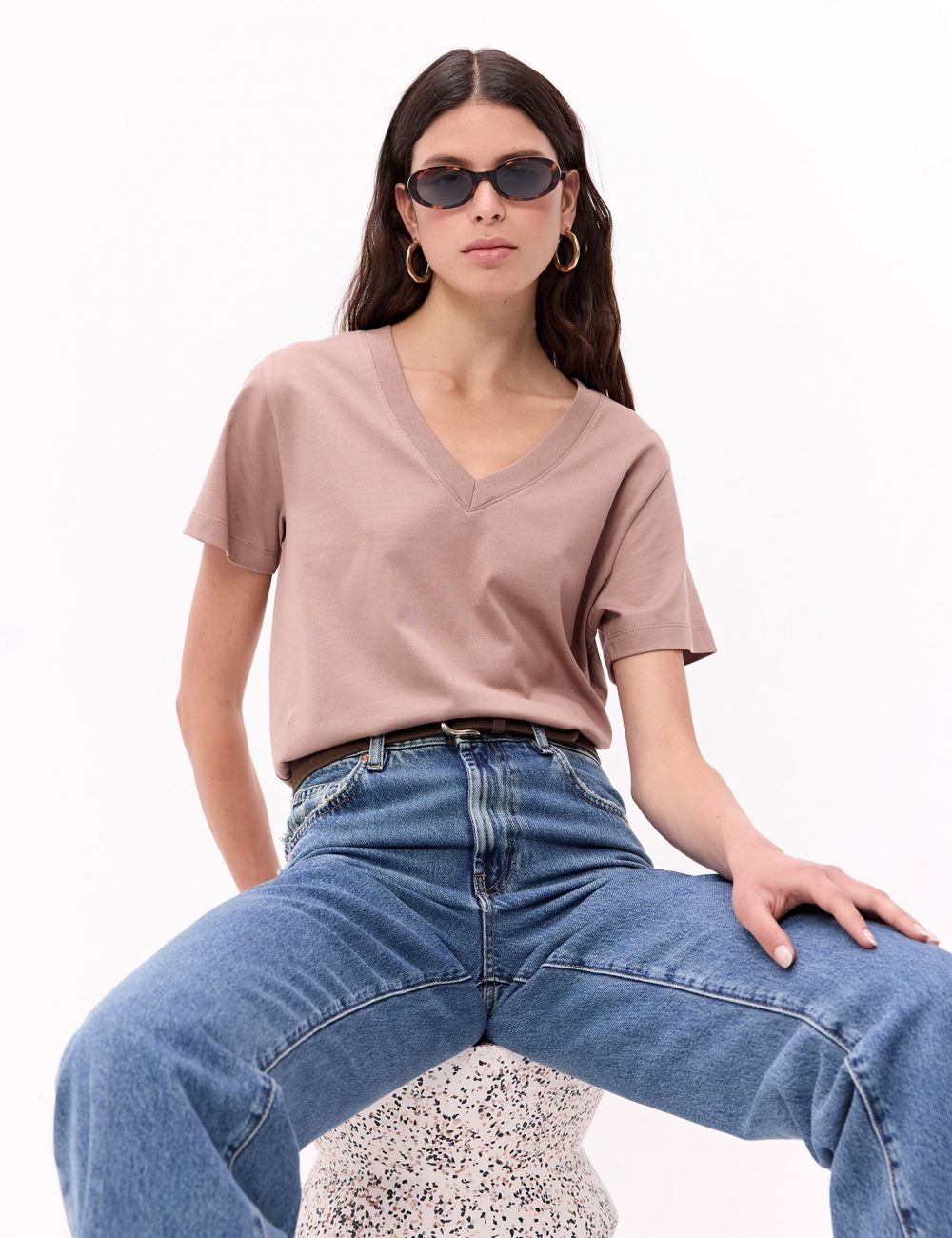 טי שירט פימה בוקסית מחשוף וי