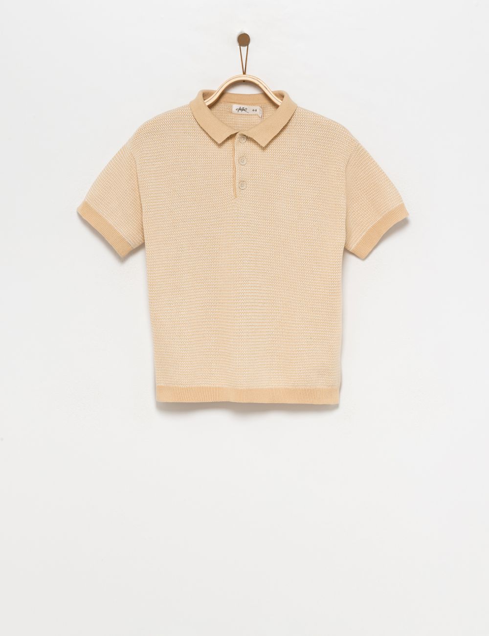 חולצת פולו פסים סרוגה