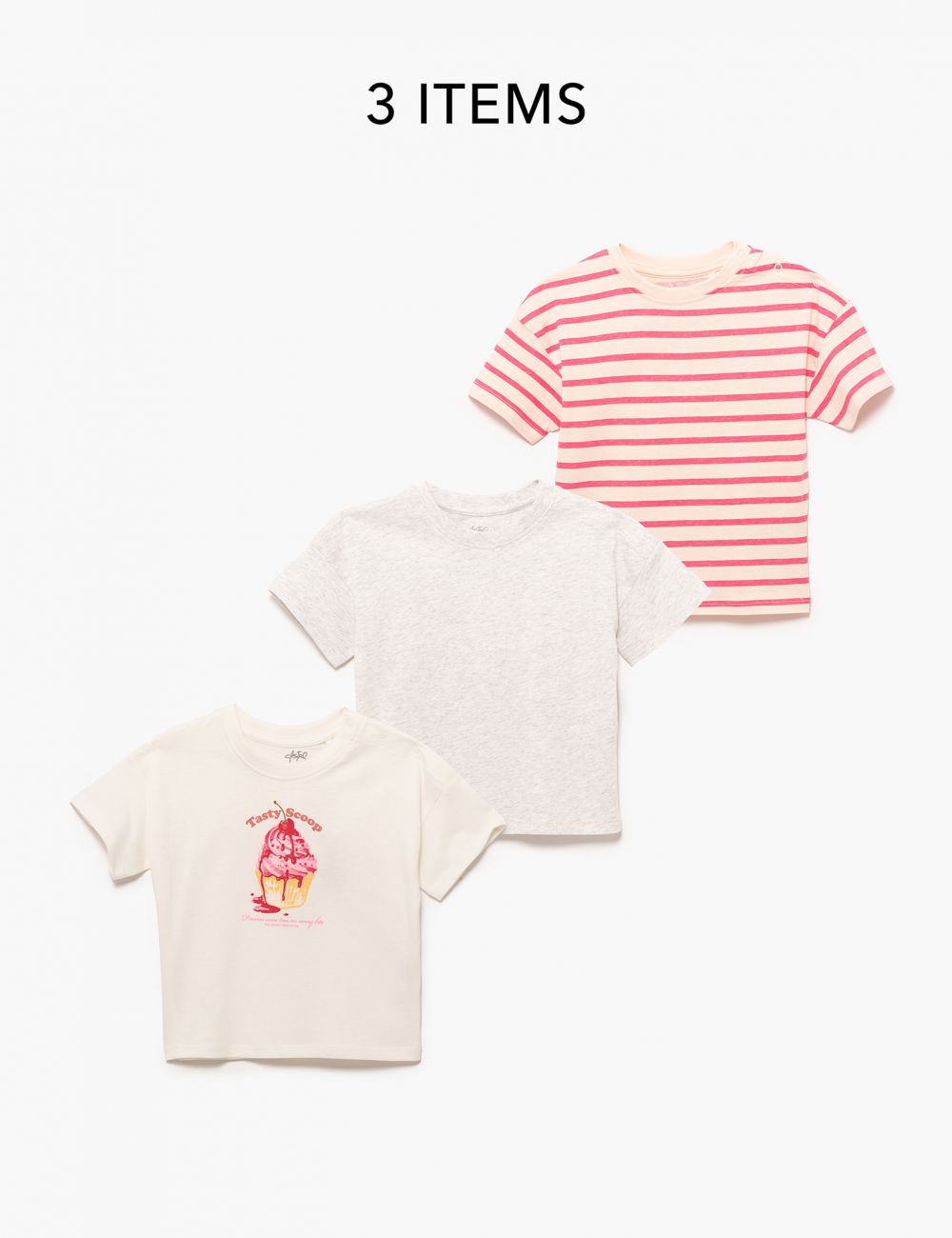 מארז חולצות קצרות עם פרינט 6M-4Y