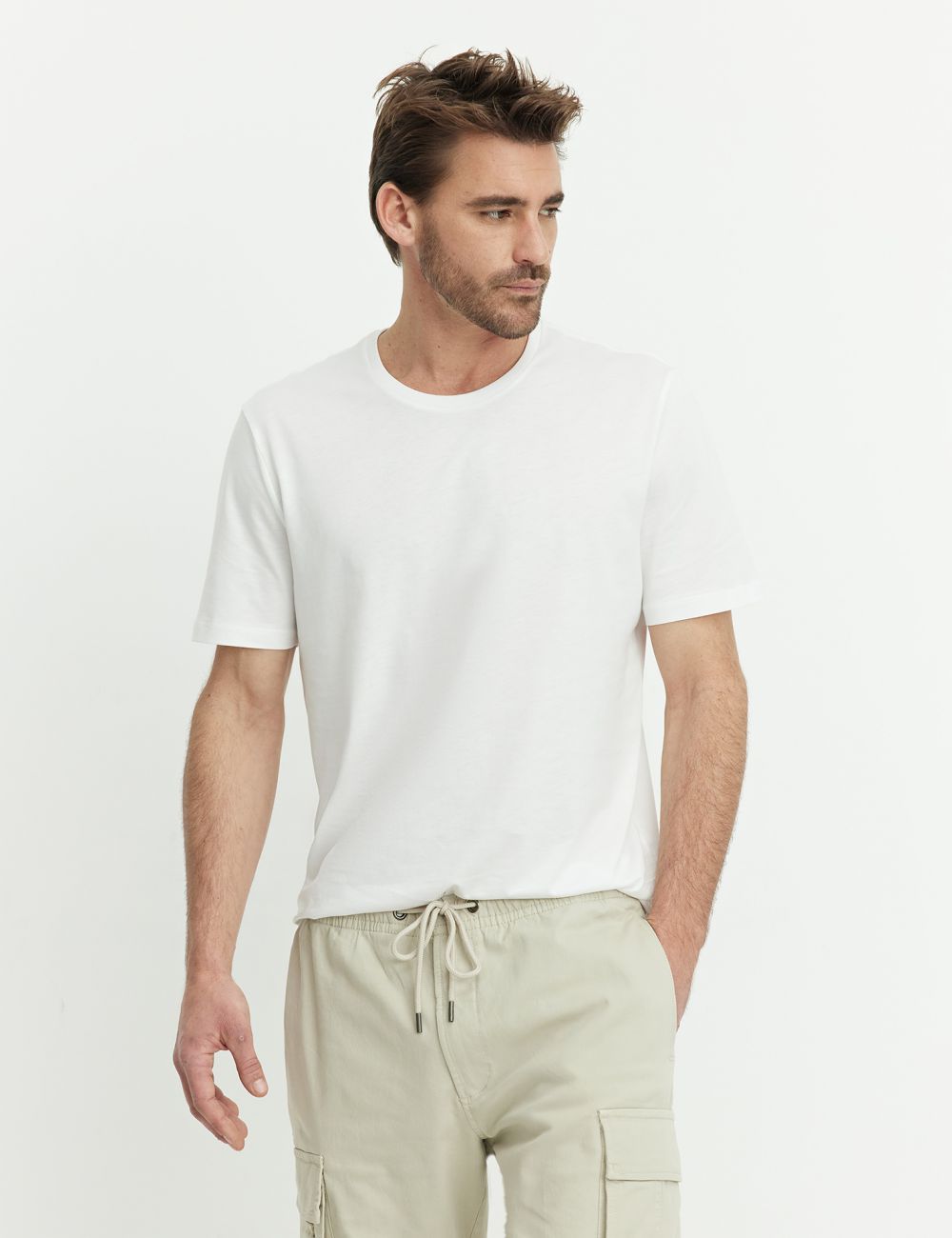 טי-שירט פימה חלקה Regular Fit