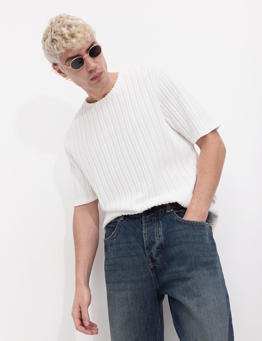 טי שירט בגזרת פסים Relaxed fit