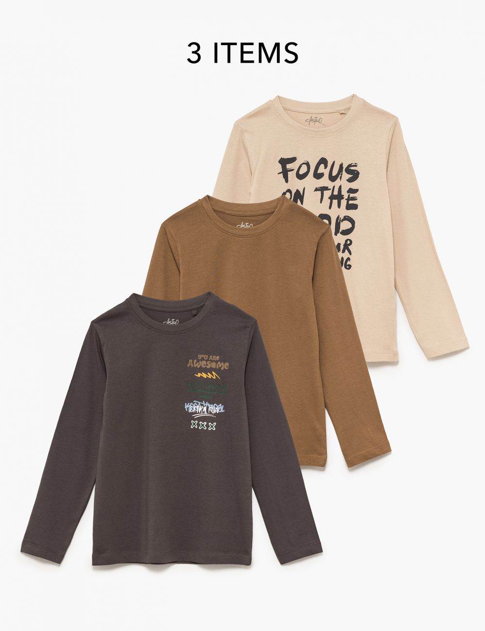 מארז שלישיית חולצות ארוכות 4Y-12Y